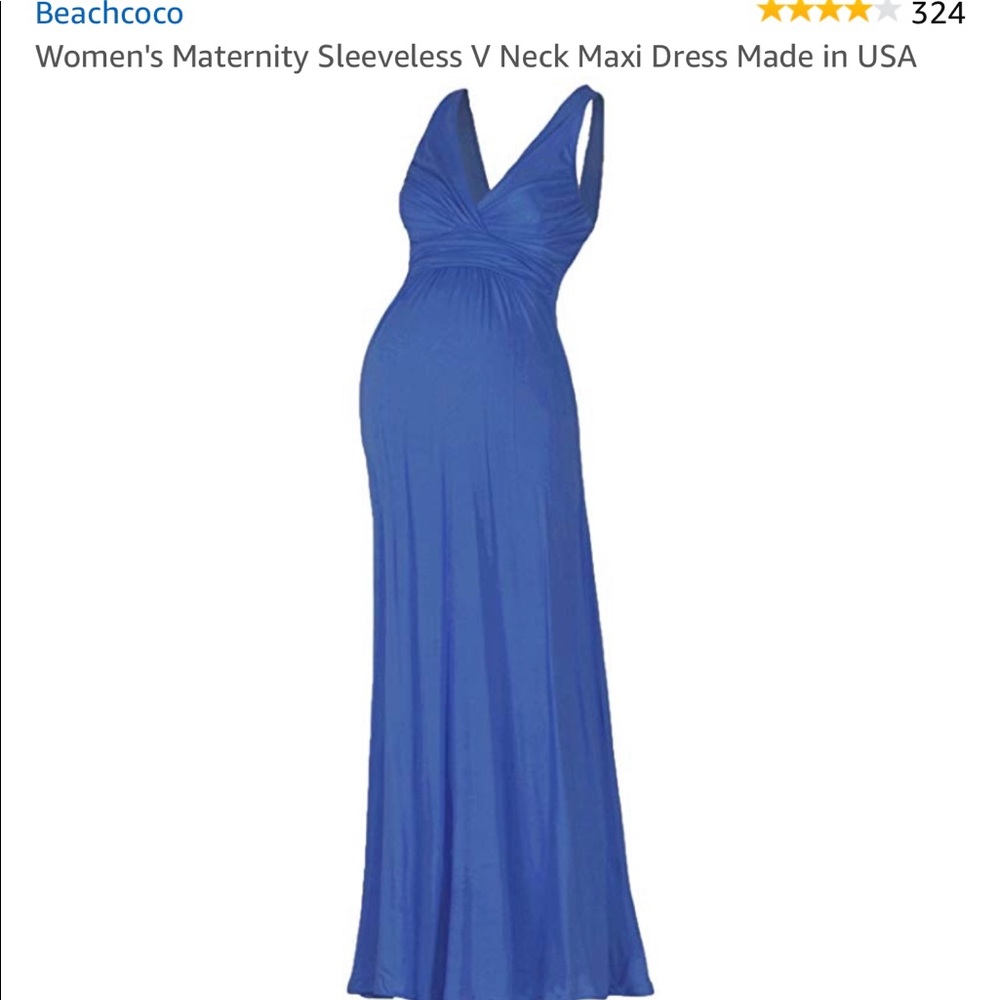 Women’s maternity royal blue sleeveless vneck maxi